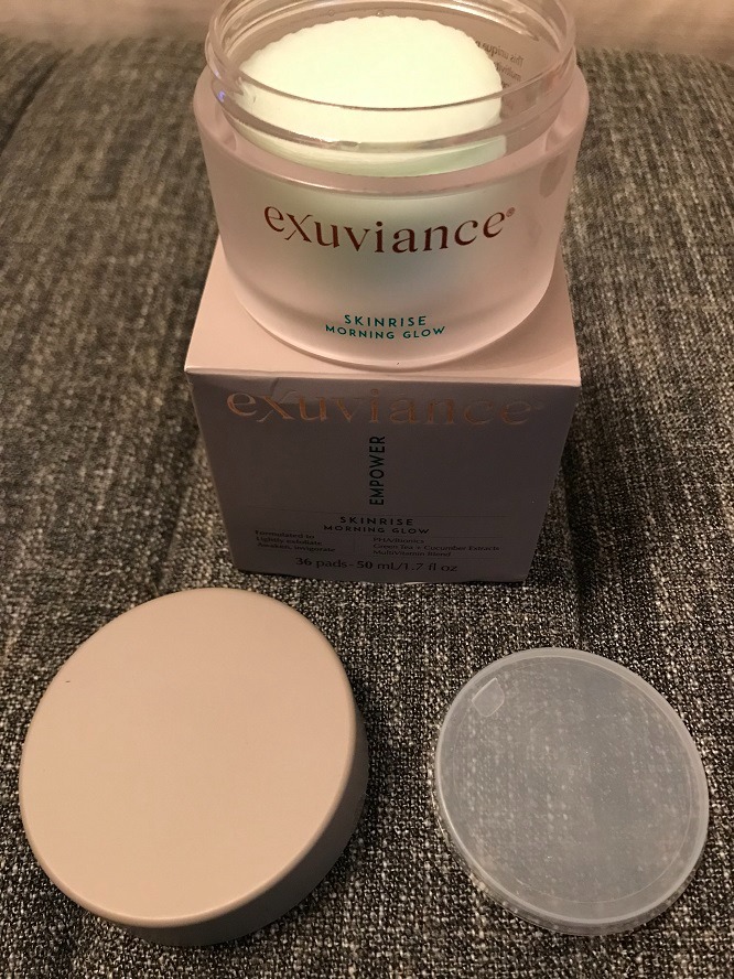 EXUVIANCE SkinRise Morning Glow, Anti Aging Facial Toning Pads | Gently Exfoliates and Hydrates Skin's Moisture Barrier, with PHA/Bionics, Green Tea & Cucumber Extract, 60 pads
