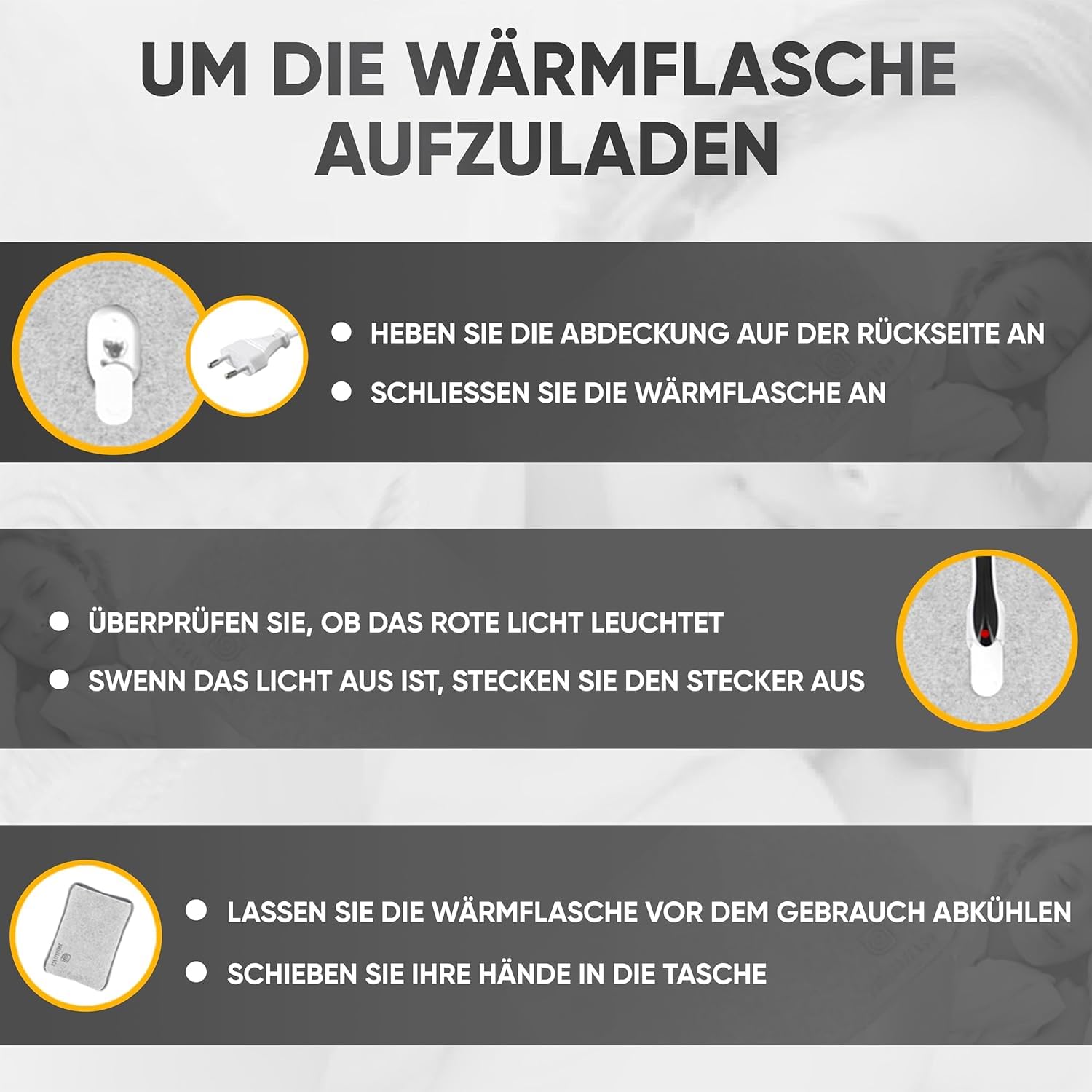 Elektrische wiederaufladbare Warmflasche, weich und komfortabel, angenehme Beschichtung, lindert Muskelschmerzen für Kinder und Erwachsene