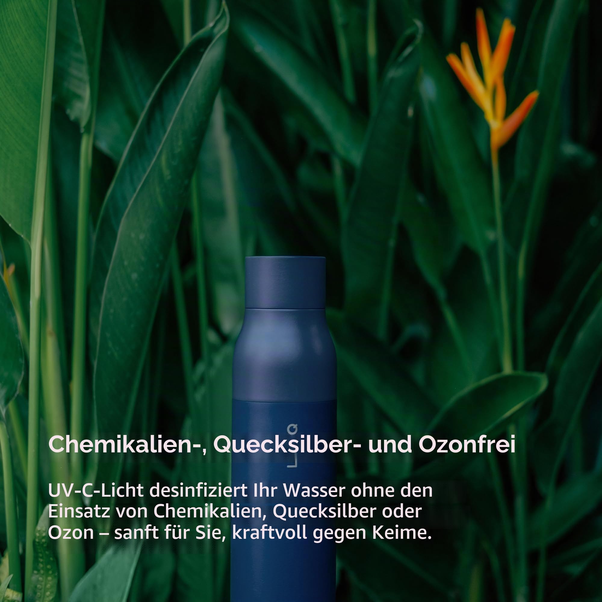 LARQ Bottle PureVis 740ml – Selbstreinigende Edelstahl-Trinkflasche mit UV-C Reinigung | Hält Getränke kalt und heiß | BPA-frei, auslaufsicher & wiederverwendbar | 2 Jahre Garantie, Monaco Blue