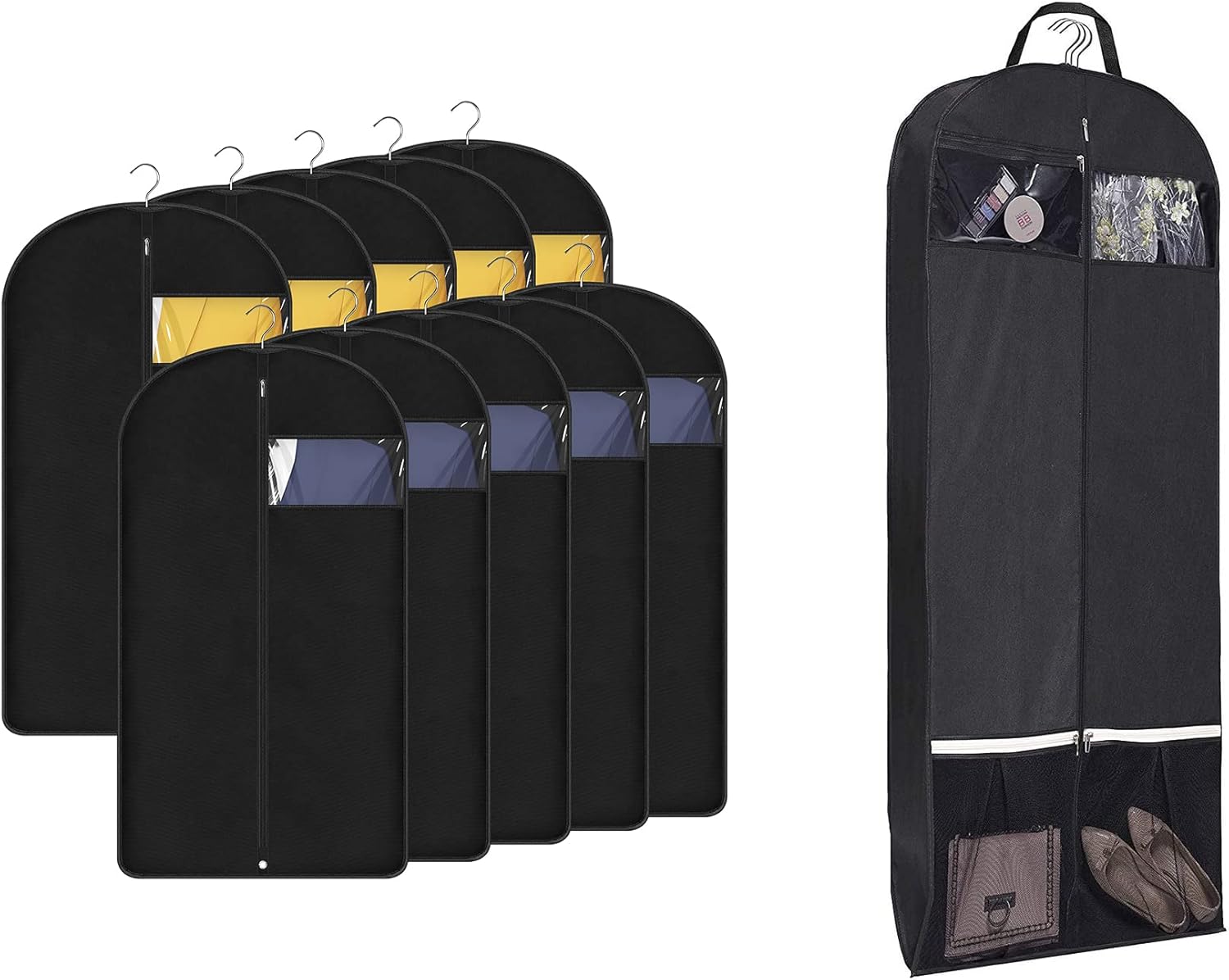 KIMBORA 43" Garment Bags for Hanging Clothes (10 Packs