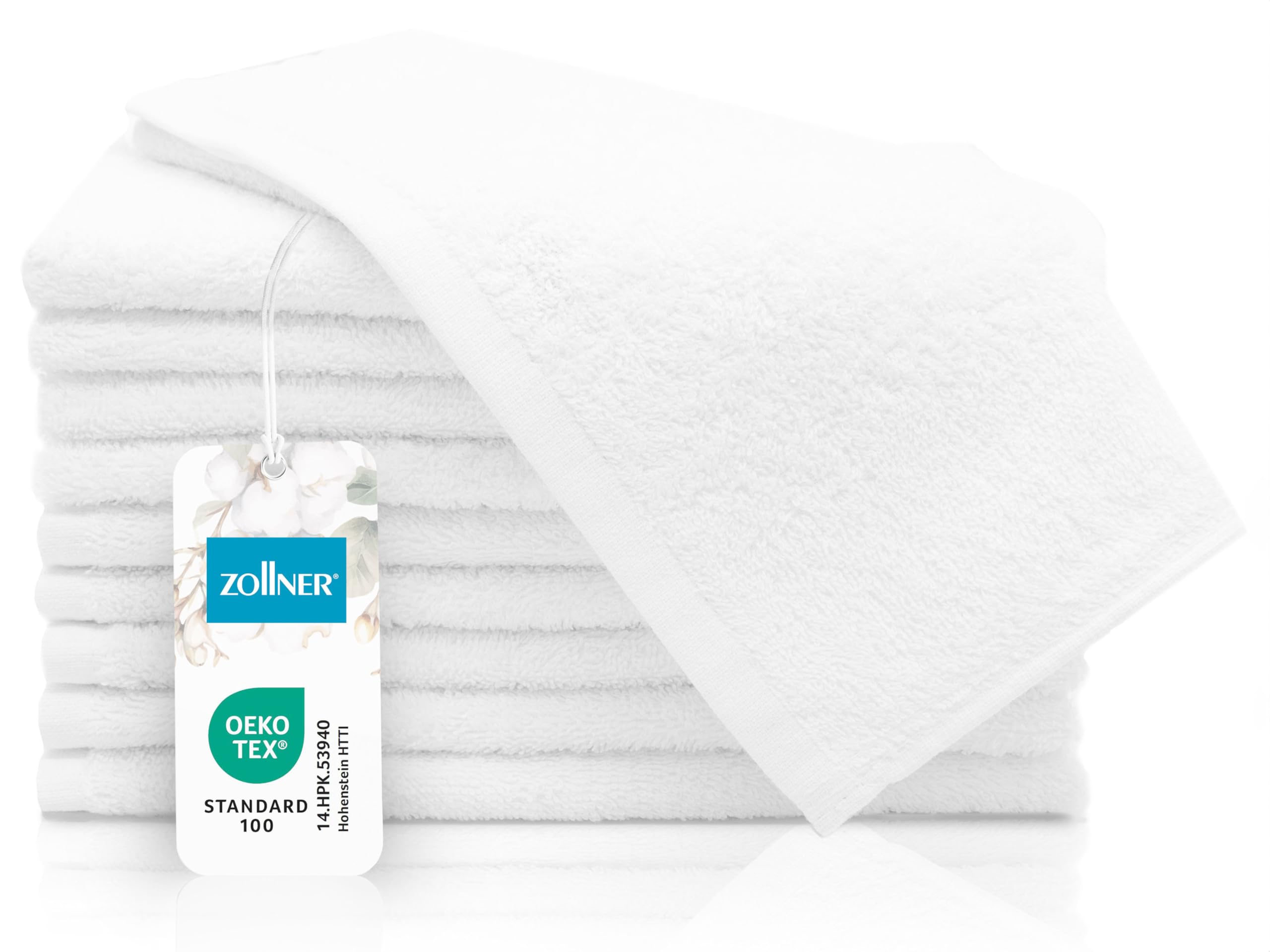 ZOLLNER 10 Toallas de tocador Amarillas, 30x50 cm, algodón 100% OEKO-TEX STANDARD 100