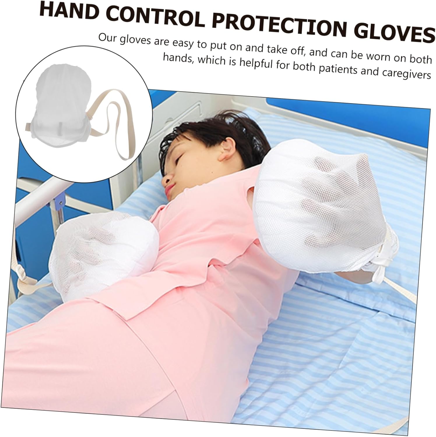 Breathable Finger Control Mitt for Elderly Safety Hook and Loop Closure Prevents Self-Injury and Extubation Soft for Enhanced Protection