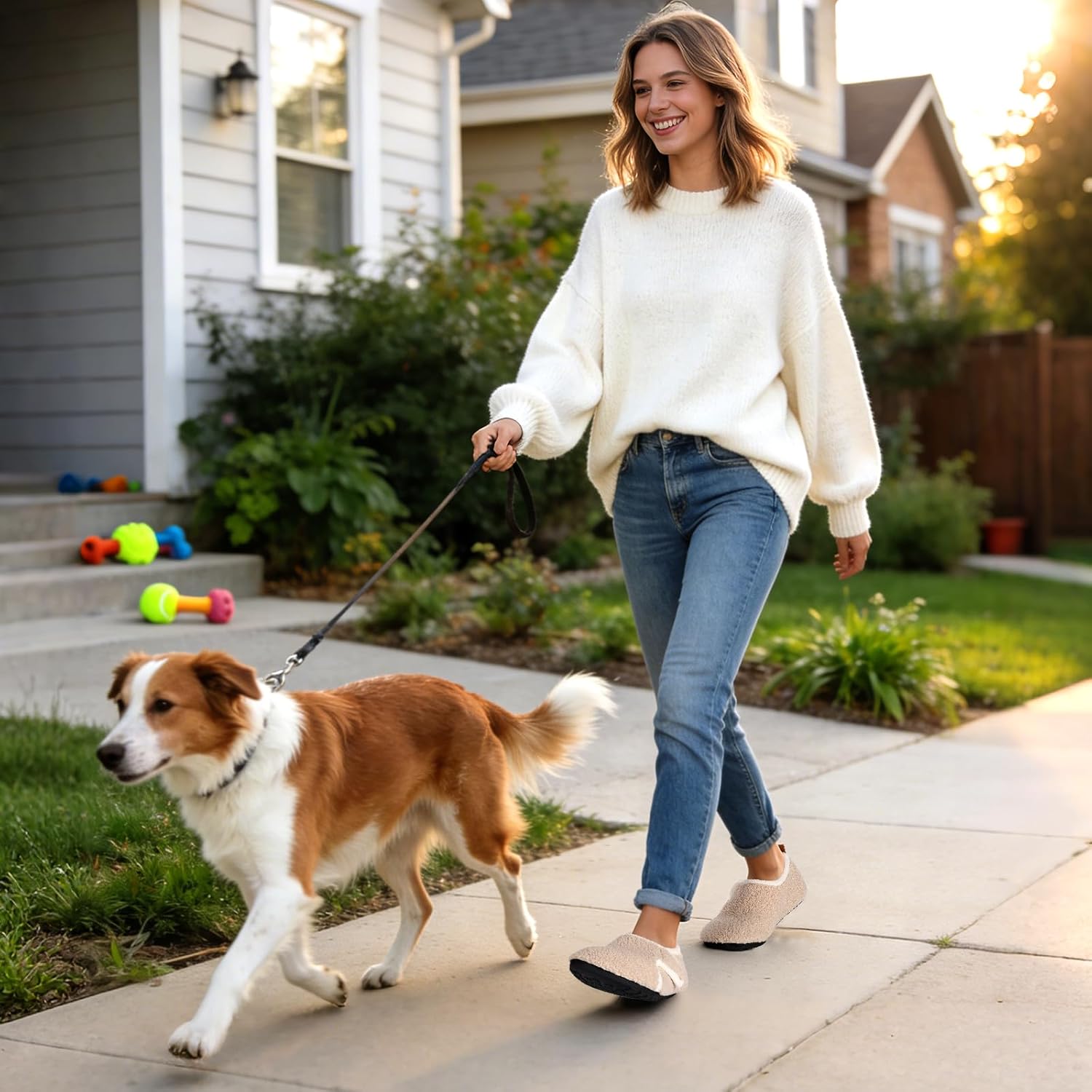 Ibeauti Women Mens House Slippers Lightweight Comfy Barefoot Slipper Socks Rubber Sole House Shoes for Indoor/Outdoor Bedroom Travel - Image 3