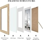 Picture Frames, Made of Real Glass and Wooden Frame, Gallery Photo Frames Set of 10 for Collage Wall Decor, Multi Sizes Including 8x10, 5x7, 4x6 for Mounting or Tabletop Display, Wood