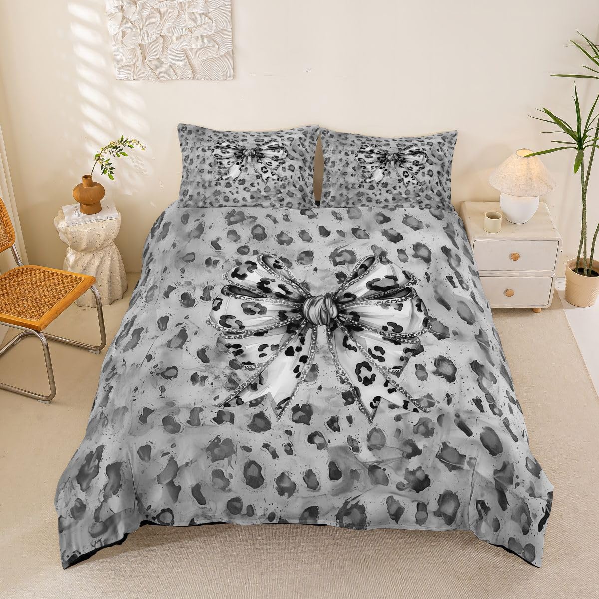Housse de Couette Gris Léopard pour une Chambre Cocooning Chic