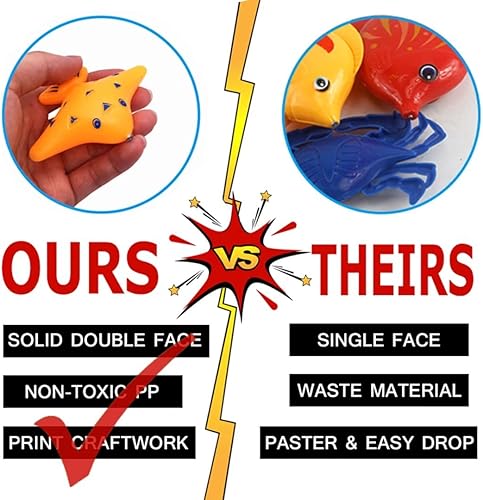 Miniatura 3 de Juguete de baño, juguete magnético de pesca de 39 piezas, color original, impermeable, flotante, juego de pesca en la tina, piscina, baño, juguetes