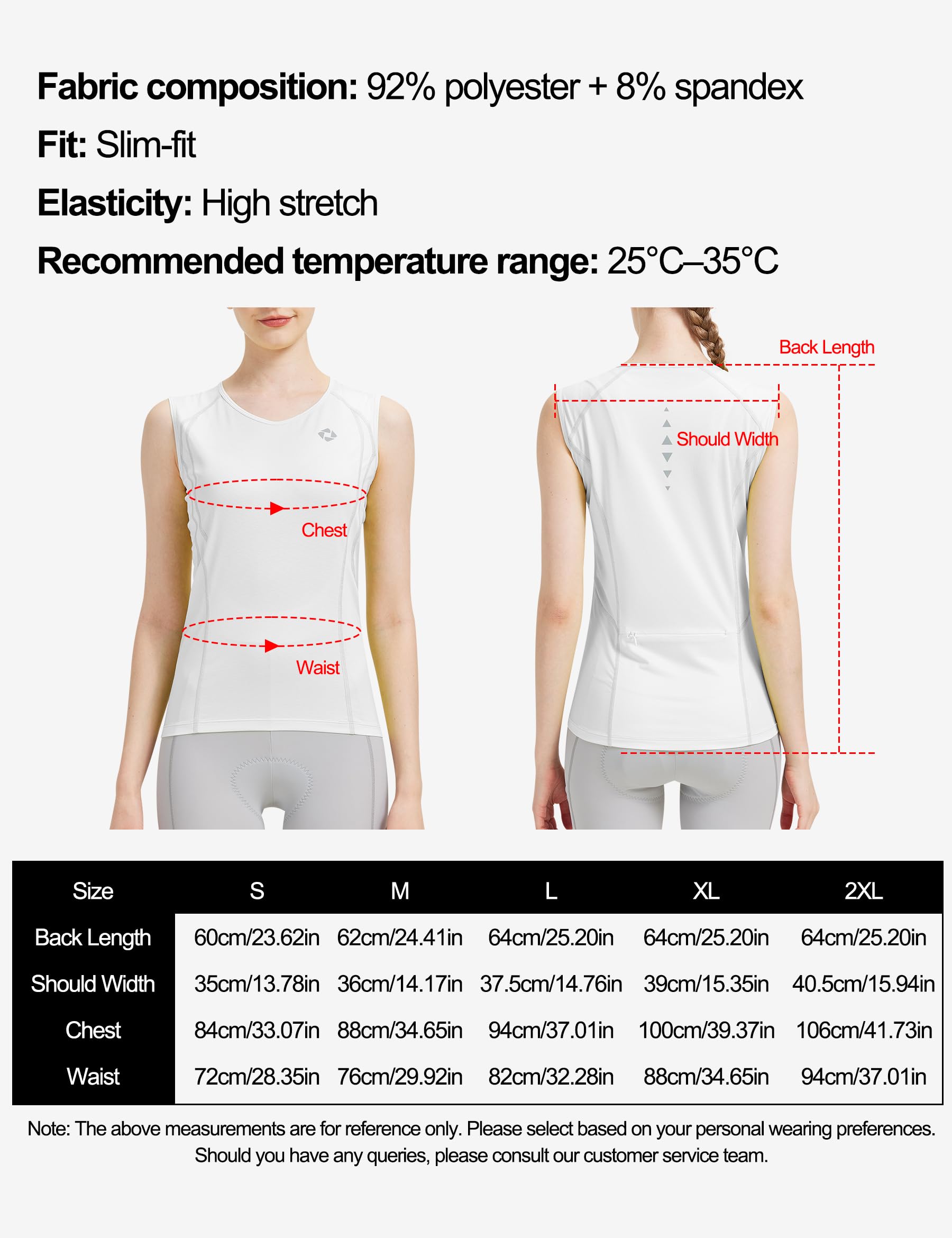 KUTOOK Maillot de Ciclismo Sin Mangas para Mujer Secado Rápido Transpirable Sin Mangas Camiseta Funcional con Marcas Reflectantes Maillot Ciclismo Verano V612