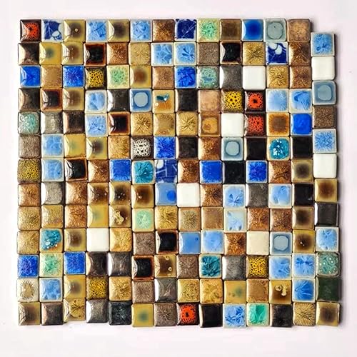 Azulejos de mosaico cuadrados de 1 libra, piezas de cerámica de mosaico mixto multicolor para manualidades, marcos de fotos a granel, posavasos
