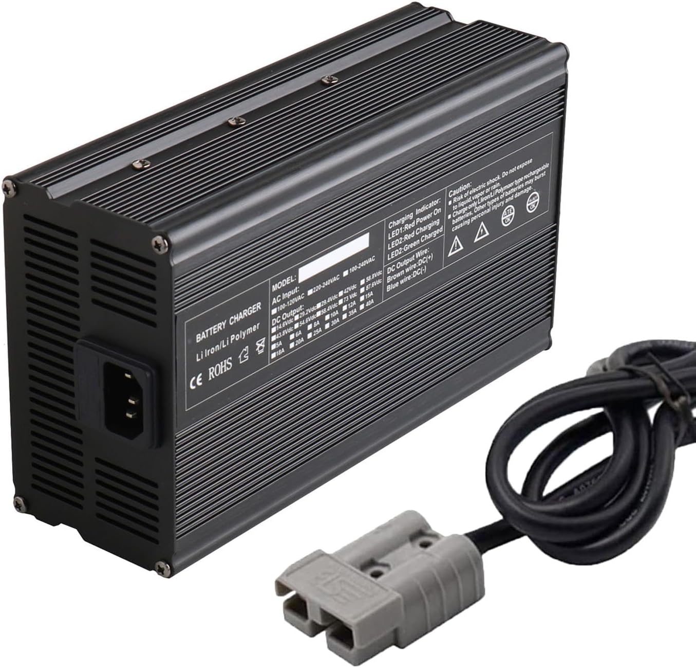 Smart Lead Acid Battery Chargers 12V/24V/36V/48V/60V/72V Forklift Battery Charger with Anderson Connection for Forklift, Washing Machine Battery Charging,36v 4a,175A Anderson