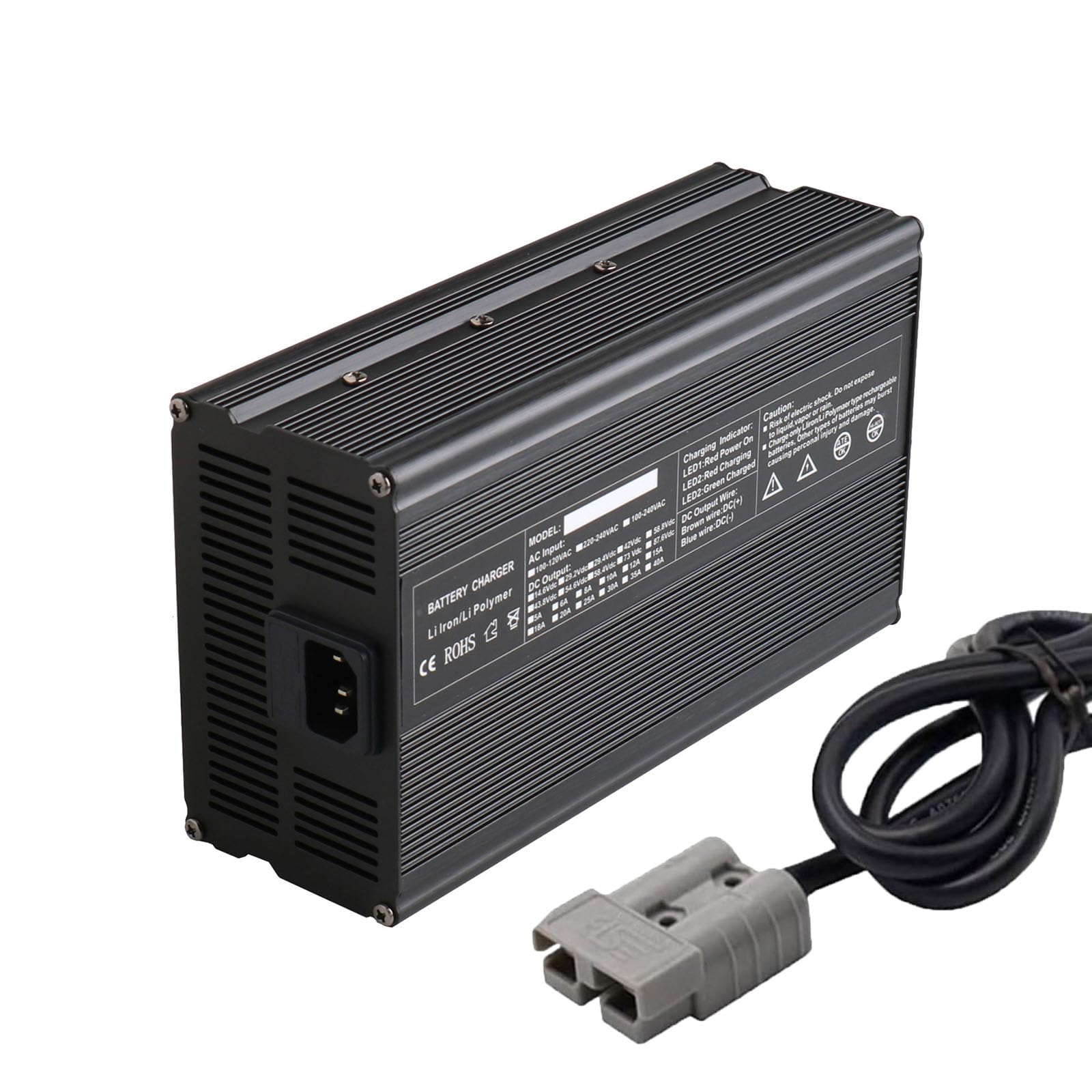 Inteligentne ładowarki akumulatorów kwasowo-ołowiowych Ładowarka akumulatorów do wózków widłowych 12 V/24 V/36 V/48 V/60 V/72 V z przyłączem Anderson
