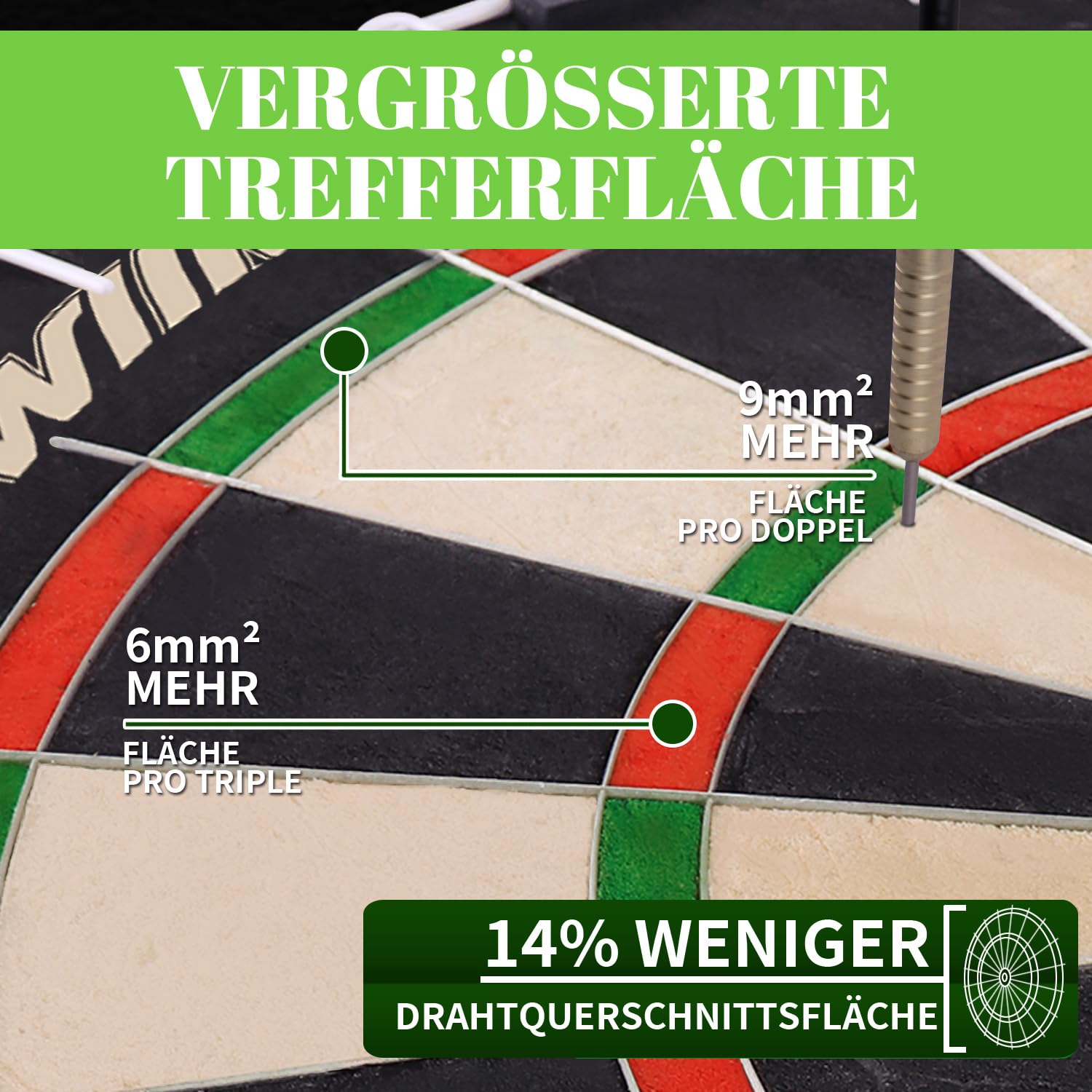 Dartscheibe Kork Offizielles mit Pfeilen Turniermaß Bristle Dart Scheibe Dartboard Steeldartscheibe Steeldart Dartscheiben Set 6 Dartpfeile Metallspitze,12 Flights