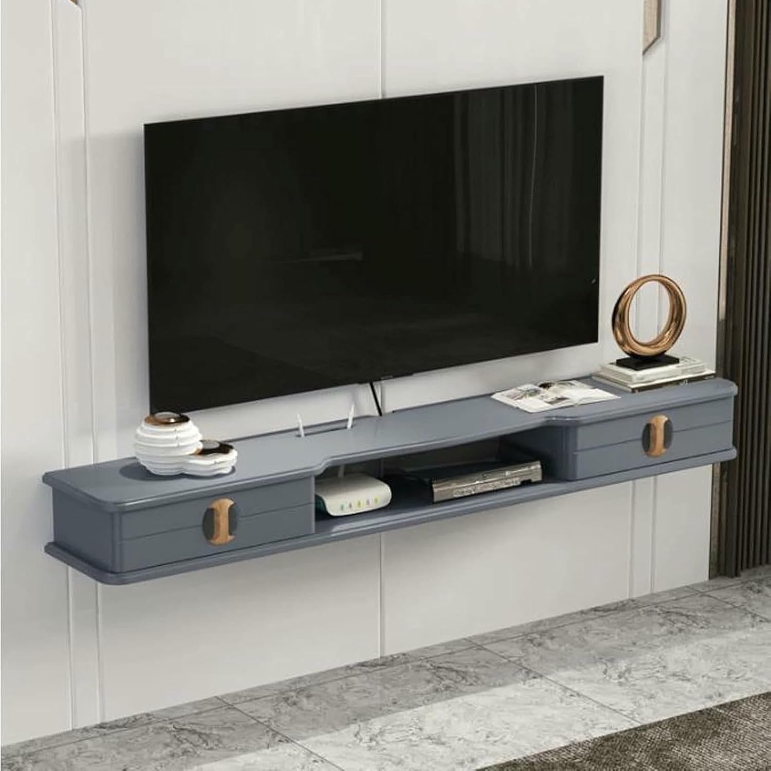 Floating Shelf Mounted On The Wall, TV Wardrobe, Router, Upper Box, Sky Box, DVD Players, Photo Frames, Toys Storage Shelf, TV Shelf, Console ~/ image 4