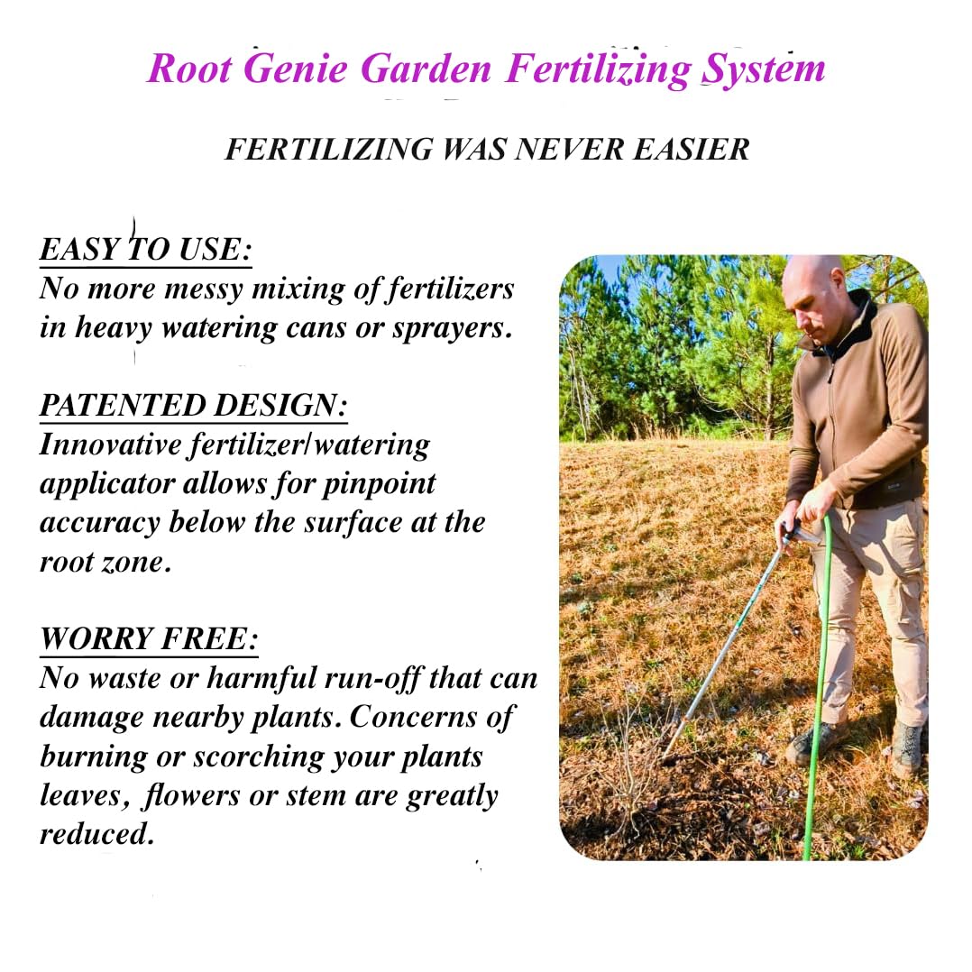 Smart Garden Fertilizing System | attachments include metal pistol grip spray nozzle, fertilizer canister and ball valve | Great for all flower, plant, trees and vegetables gardens.