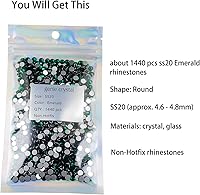 Vista 118 de Genie Crystal ss34 Red Glass Rhinestones 288 Pcs, 7.0 mm Big Light Siam Flatback Rhinestone, Diamond Cut Gems for Crafts, Face Mask, Makeup