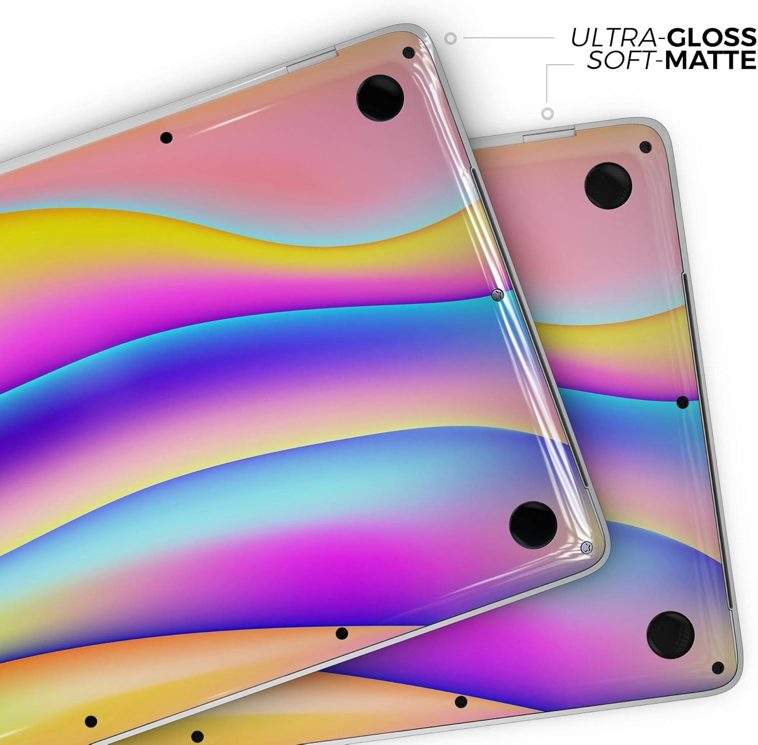 DesignSkinz - Abstract Neon Wave V1 - Full-Body Wrap Protective Decal Skin Kit Compatible with MacBook 14" Pro M1 (A2442)