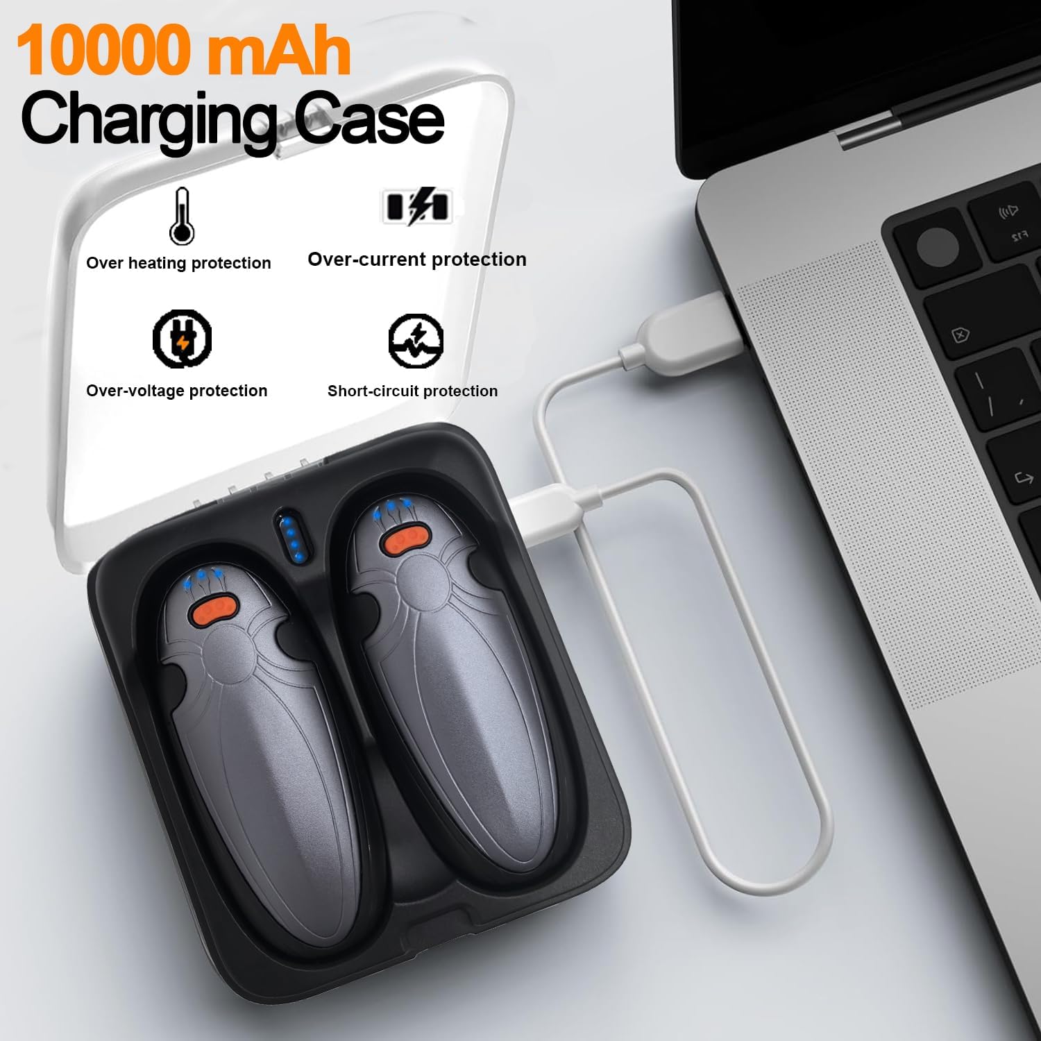 Hand Warmers Rechargeable 2 Pack,14000mAh Heating Hand Warmers with Charging Case,60Hrs Portable Pocket Hand Warmer Reusable,Gifts for Birthday,Christmas,Thanksgiving,Hunting,Camping,Golf - Image 6