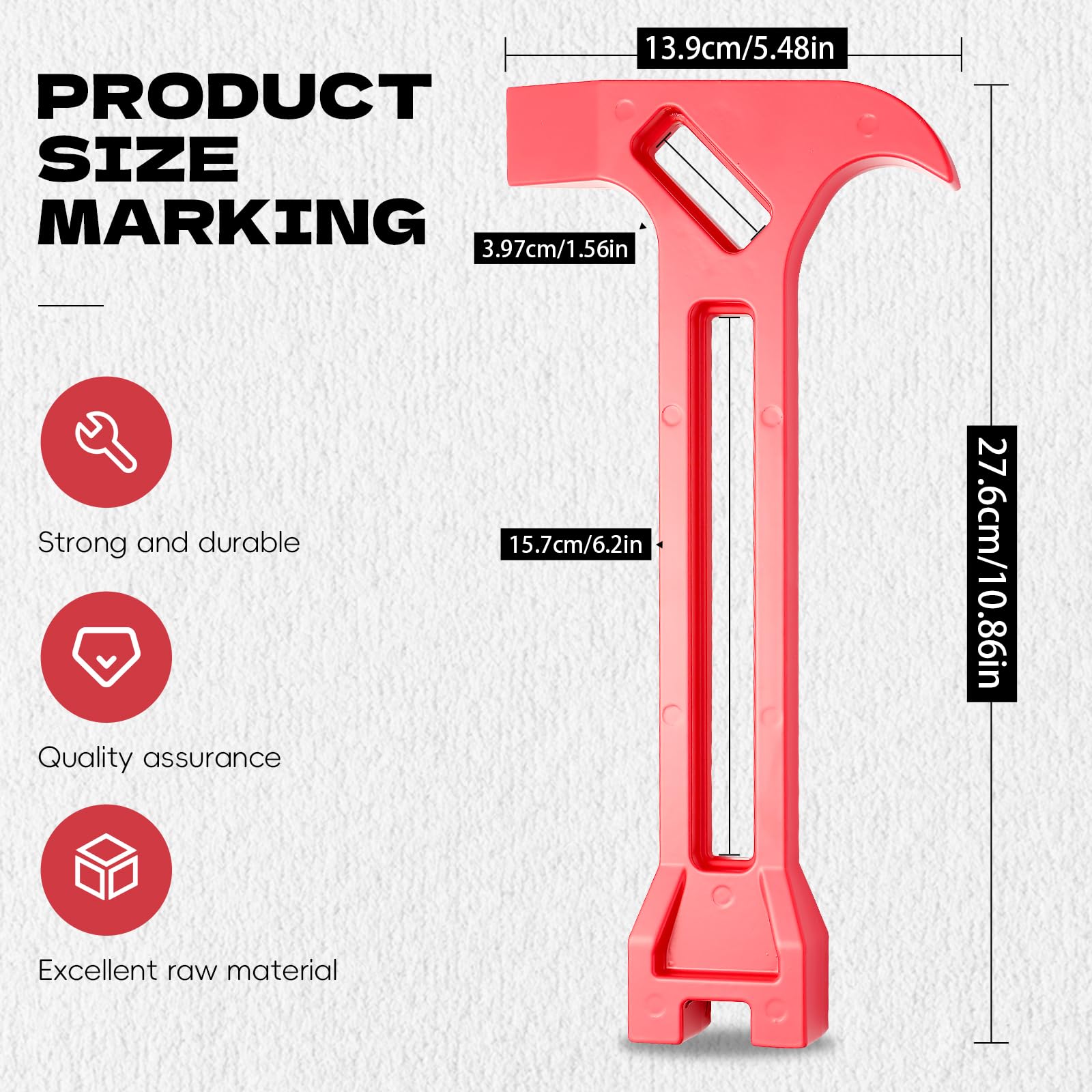 4-in-1 Emergency Tool – Gas & Water Shut Off Wrench, Non-Sparking Pry Bar, Earthquake Survival Tool – Firefighter-Designed, for First Responders & Home Safety?Red?