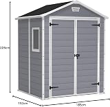 KETER Résine Abri De Jardin MANOR, Gris 65 - 2,5m2 - 9