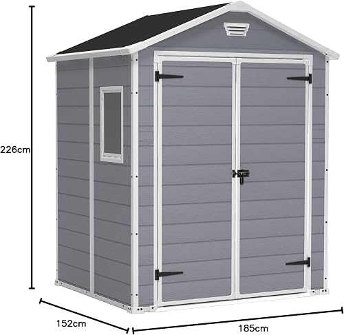 KETER Résine Abri De Jardin MANOR, Gris 65 - 2,5m2 - 9