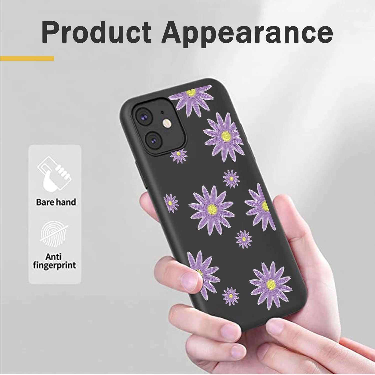 Cover for Doogee DK10 (6.67") + Screen Protector(2 Pack), Ultra Thin Silicone Cover Shockproof Bumper Anti-Scratch Protective Case + Tempered Glass - Small Purple Flowers