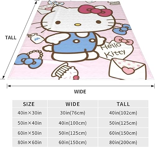 Miniatura 5 de Bonita manta kawaii de franela súper suave para mujeres y niñas, manta cálida para sofá, cama, sala de estar, 50 x 60 pulgadas