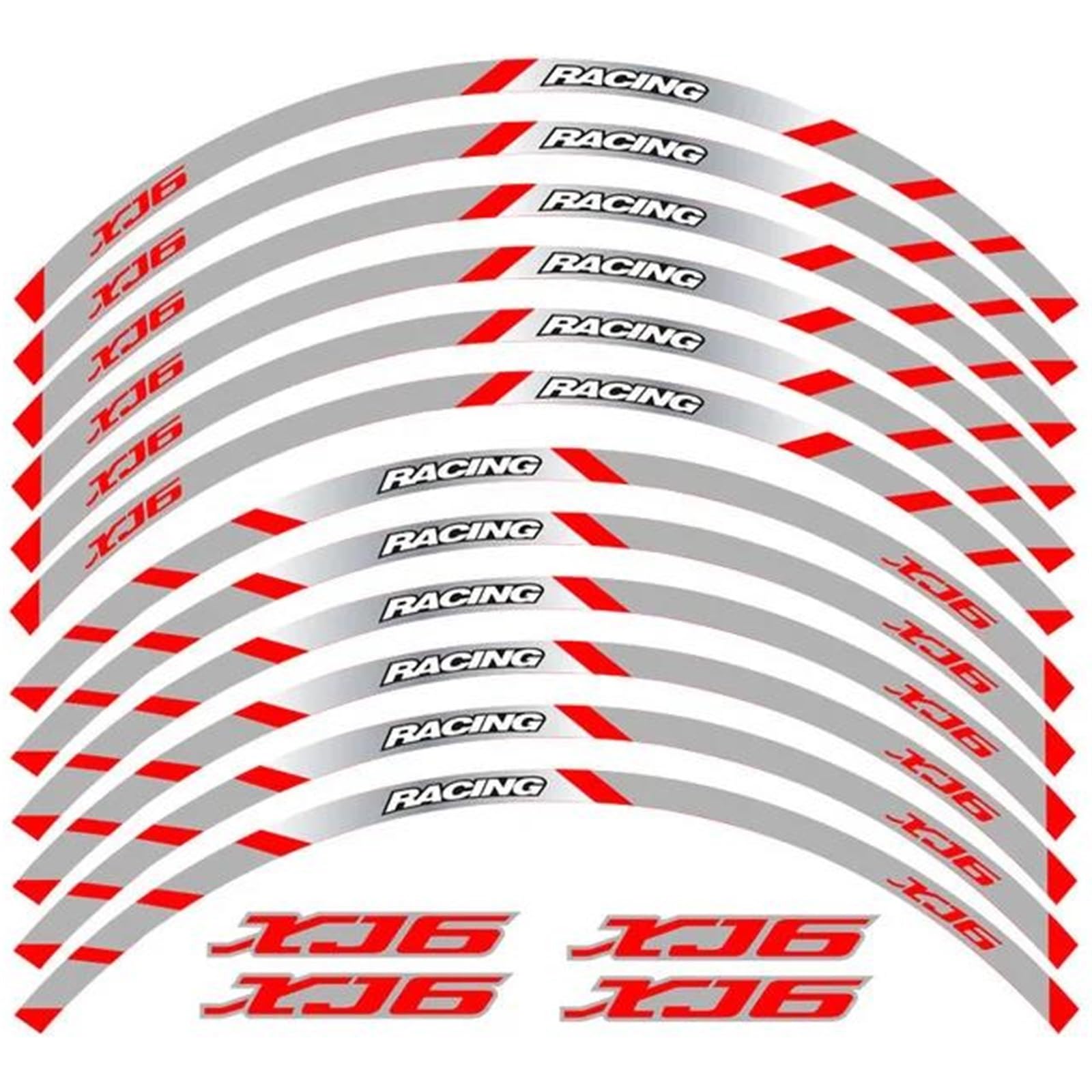 Motorcycle Decal Outer Wheel Rim Stickers Tire Film Border Reflective Decals Decoration Sticker for Yamaha XJ6(Color2)