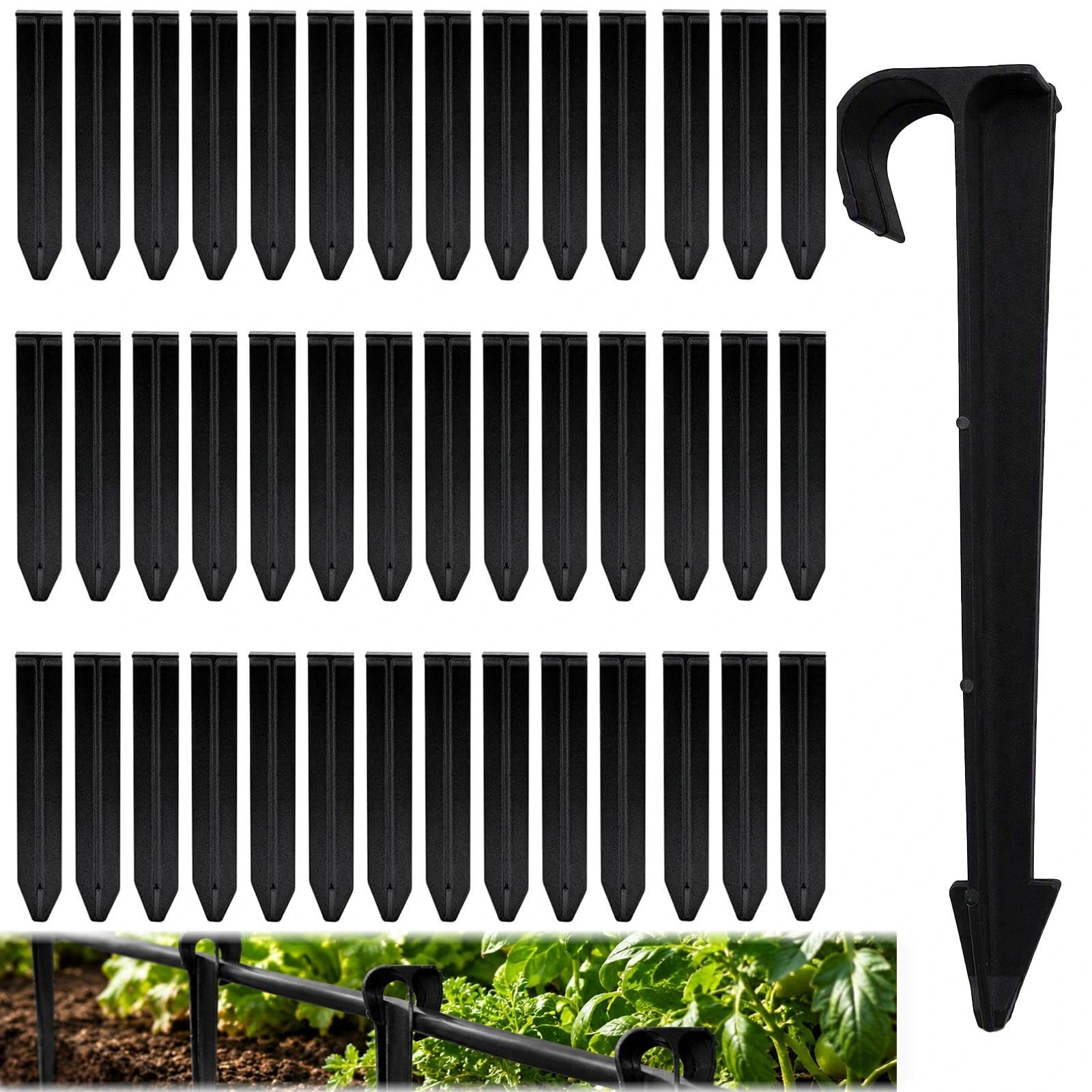 60 Pcs Drip Irrigation Line Ground Anchors, Plastic Landscaping, Drip Irrigation Pipe Barbs, Drips Tubing Drainage Pipes, Garden Soaker Hoses, Micro-drip System Pipe Hooks, Suitable For 12 Mm Pipes