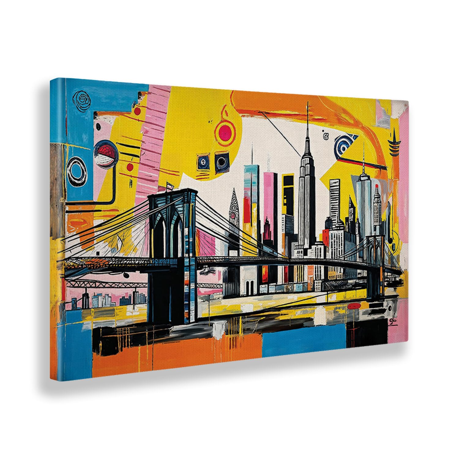 Giallobus - Quadro - 70 - Brooklyn Bridge - 02 - Tela Canvas Telaio Standard - 140x80 - Pronto da Appendere - Quadri Moderni per la casa