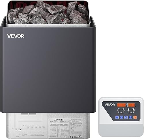 Miniatura 9 de VEVOR Calentador de sauna, estufa eléctrica de sauna de 9KW 220V, calentador de sauna de baño de vapor con controlador digital externo, temporizador