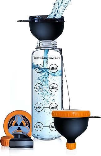 Miniatura 5 de Recipiente de polvo de suplemento de embudo de proteínas, relleno N Go para dispensador de polvo, preparación de entrenamiento y botellas de agua,