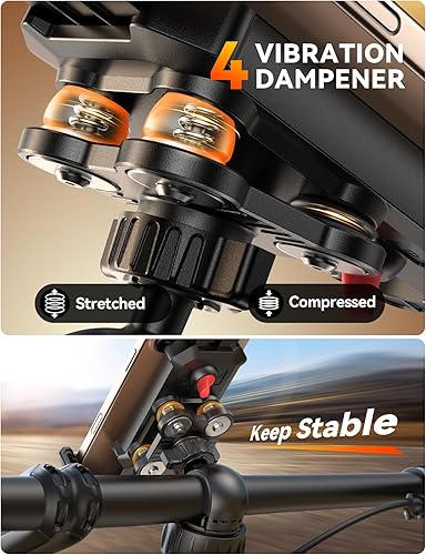Miniatura 2 de JOYROOM Soporte de teléfono para bicicleta, doble anti vibración refuerzo mejorado 2025 Soporte de teléfono celular para bicicleta, accesorios de