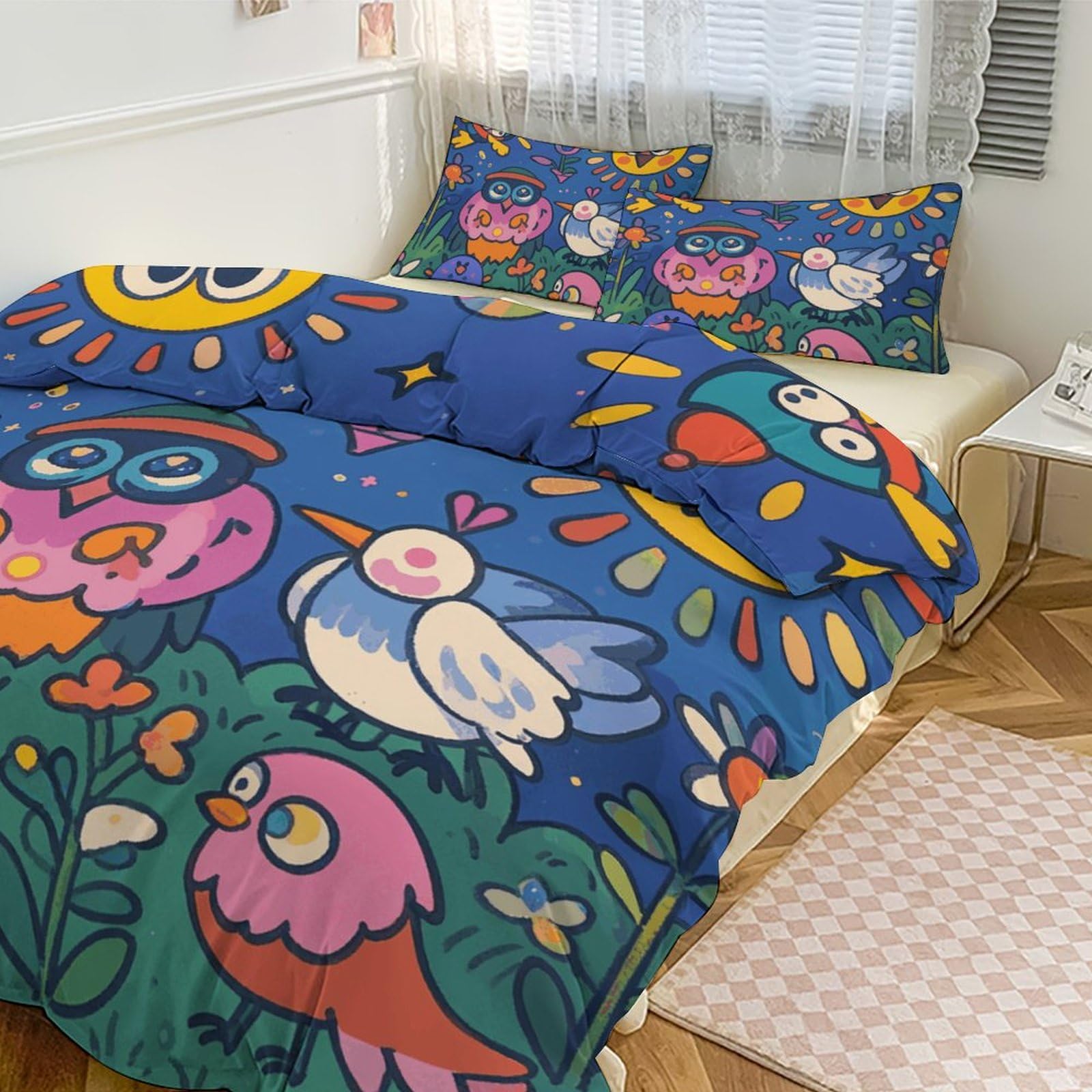 Parure de lit hiboux magiques en textile épais haut de gamme 259x228 cm