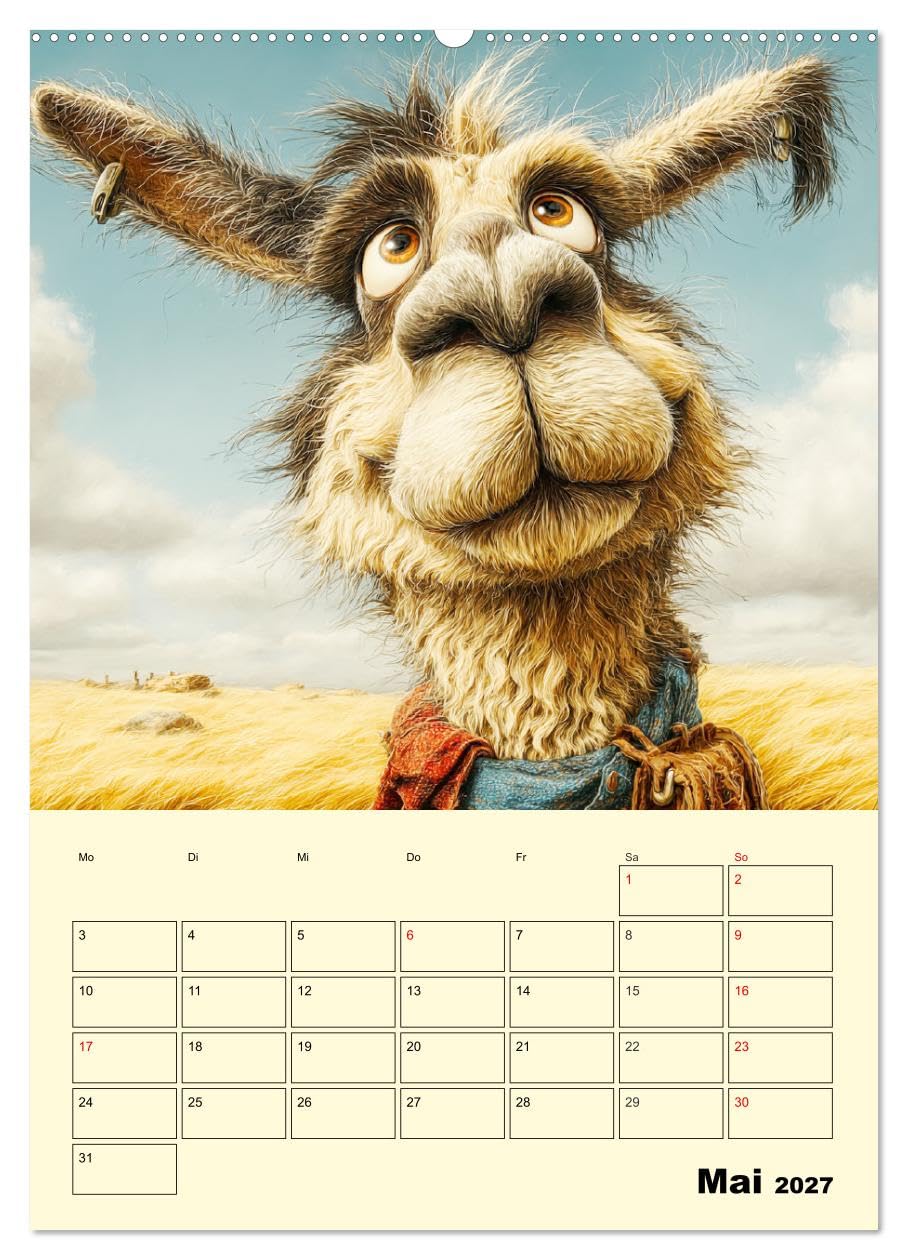 Lama la Vida. Lama-Momente zwischen Humor und Charakter (hochwertiger Premium Wandkalender 2027 DIN A2 hoch), Kunstdruck in Hochglanz: Lamas in all ... und liebenswerten Facetten (CALVENDO Tiere)
