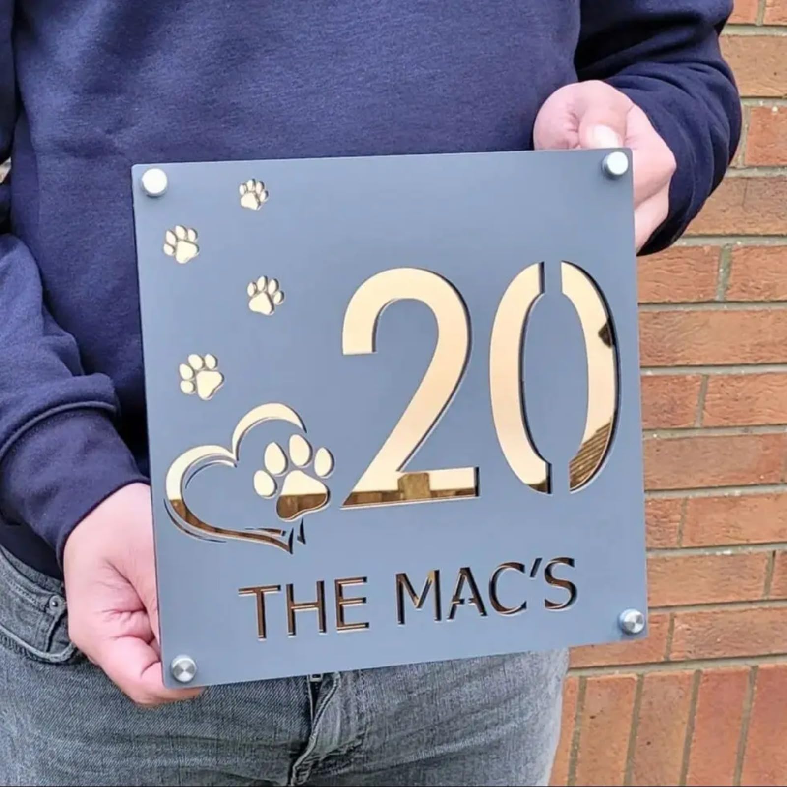 Bernese Mountain Dog Metal House Number: Pet Lover Address Sign