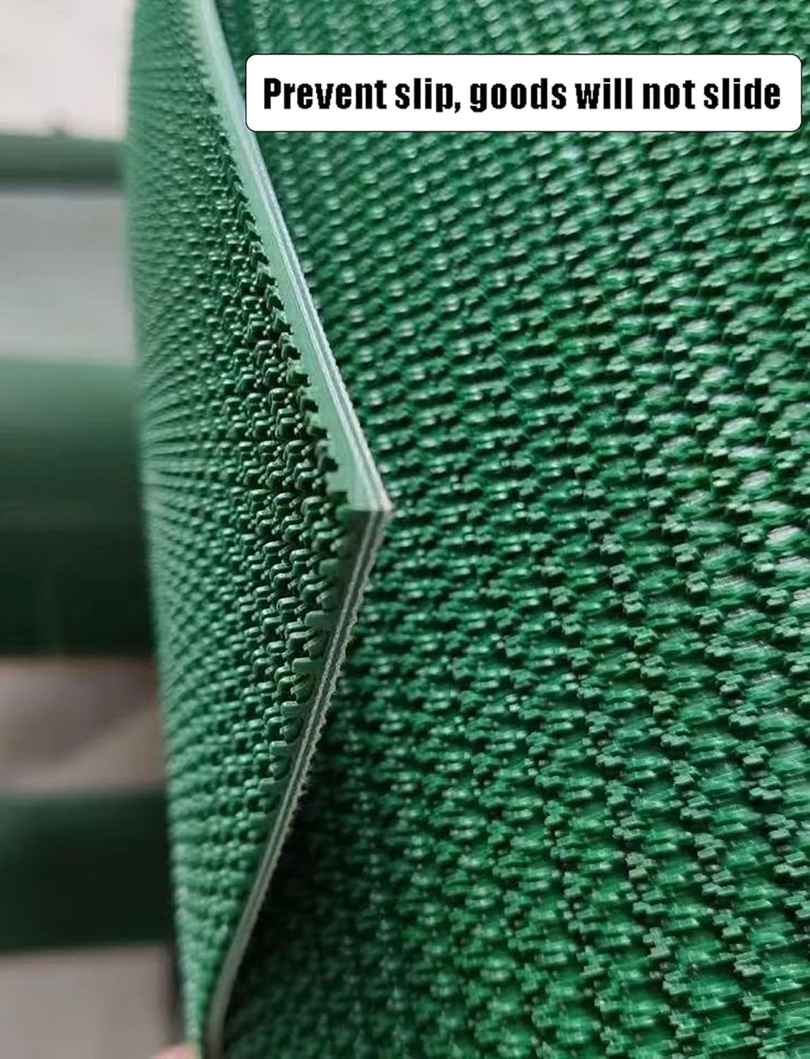 Przemysłowy zielony przenośnik taśmowy z PCW do maszyn i logistyki zapasowy pas transportowy (340 x 50 x 0,6 cm) – wysokowydajne rozwiązanie o dużej wytrzymałości