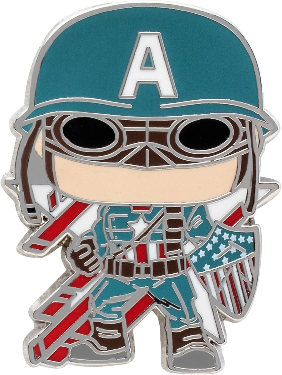 Loungefly Marvel Pins: Avengers - Captain America 4 Piece Pin Set, Amazon Exclusive,Multicolor,MVPN0143