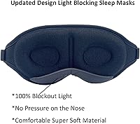 Vista 6 de Máscara de ojos para dormir, copa contorneada 3D, máscara de ojos para dormir, 100% opaca cubierta de ojos ligera con correa ajustable, máscaras