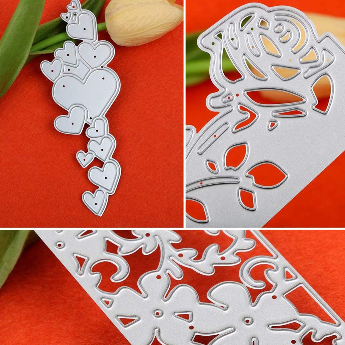 6 Fustelle Per Scrapbooking - Forme Fiori E Foglie Per Biglietti, Inviti E Decorazioni - Foto 8