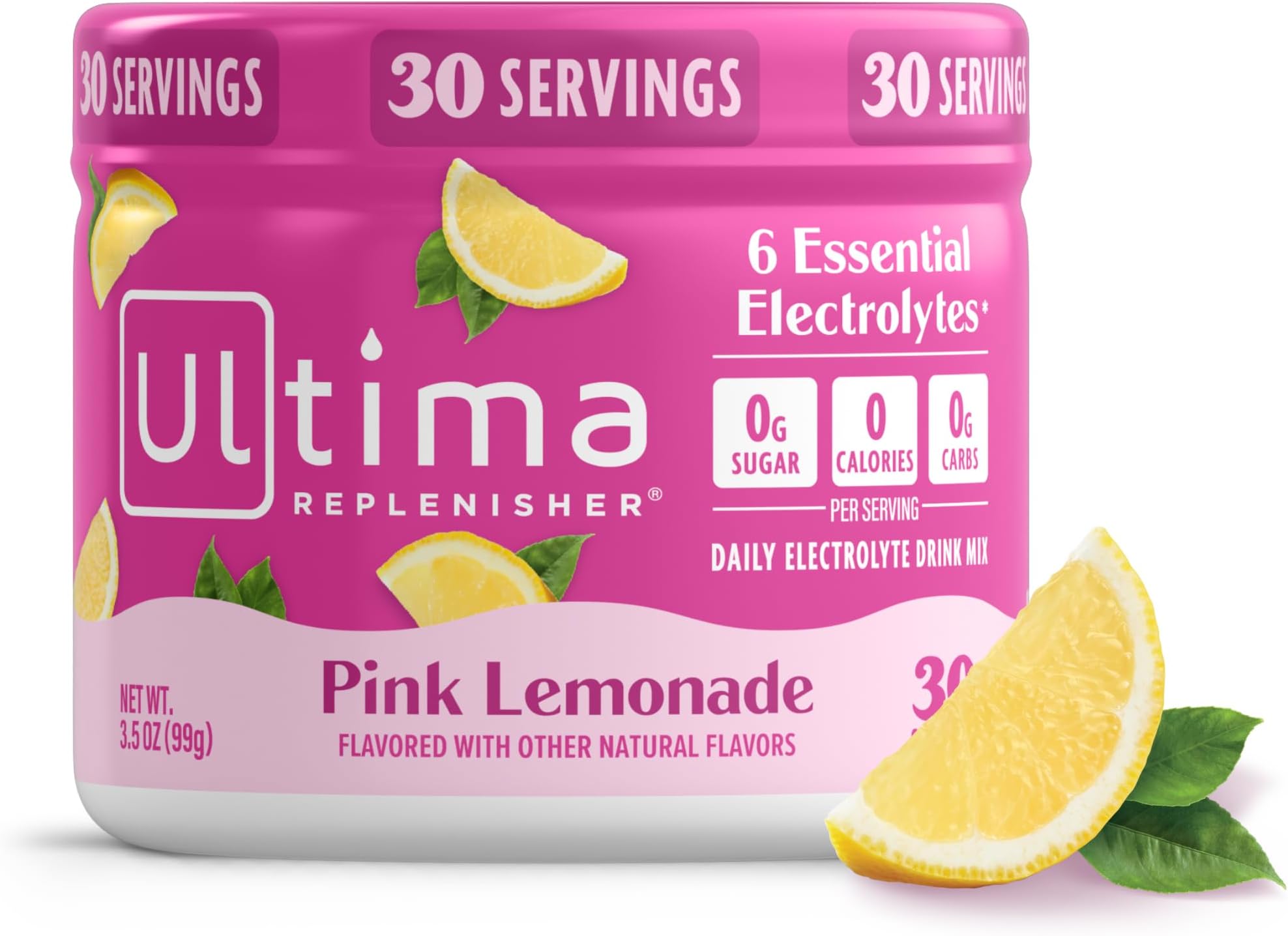 Ultima Replenisher Pink Lemonade Electrolytes Powder, 30-Serving Canister