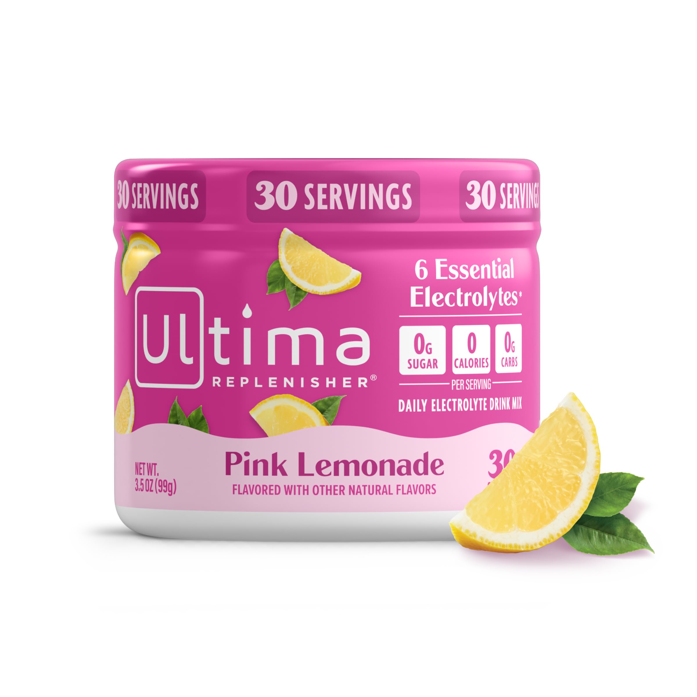 Ultima Replenisher Pink Lemonade Electrolytes Powder, 30-Serving Canister