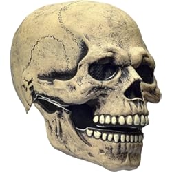 Casco De Calavera Máscara de calavera espeluznante para Halloween, cabeza completa, con mandíbula móvil, casco de látex aterrador con boca móvil, disfraz novedoso, fiesta esqueleto, accesorios