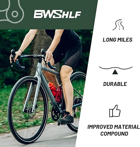 Miniatura 6 de BWSHLF 700x23c25c28c35c Road Bike Tire, Folding Bead Replacement Cycling Bicycle Tires Black Durable 2 Pack