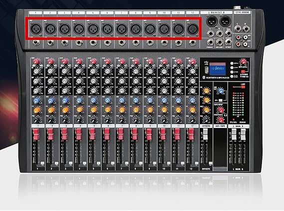 12 Channel Audio Mixer Bluetooth USB MP3 Live Studio Mixing Console Pro Mixer Equipment for Stage DJ Studio KTV
