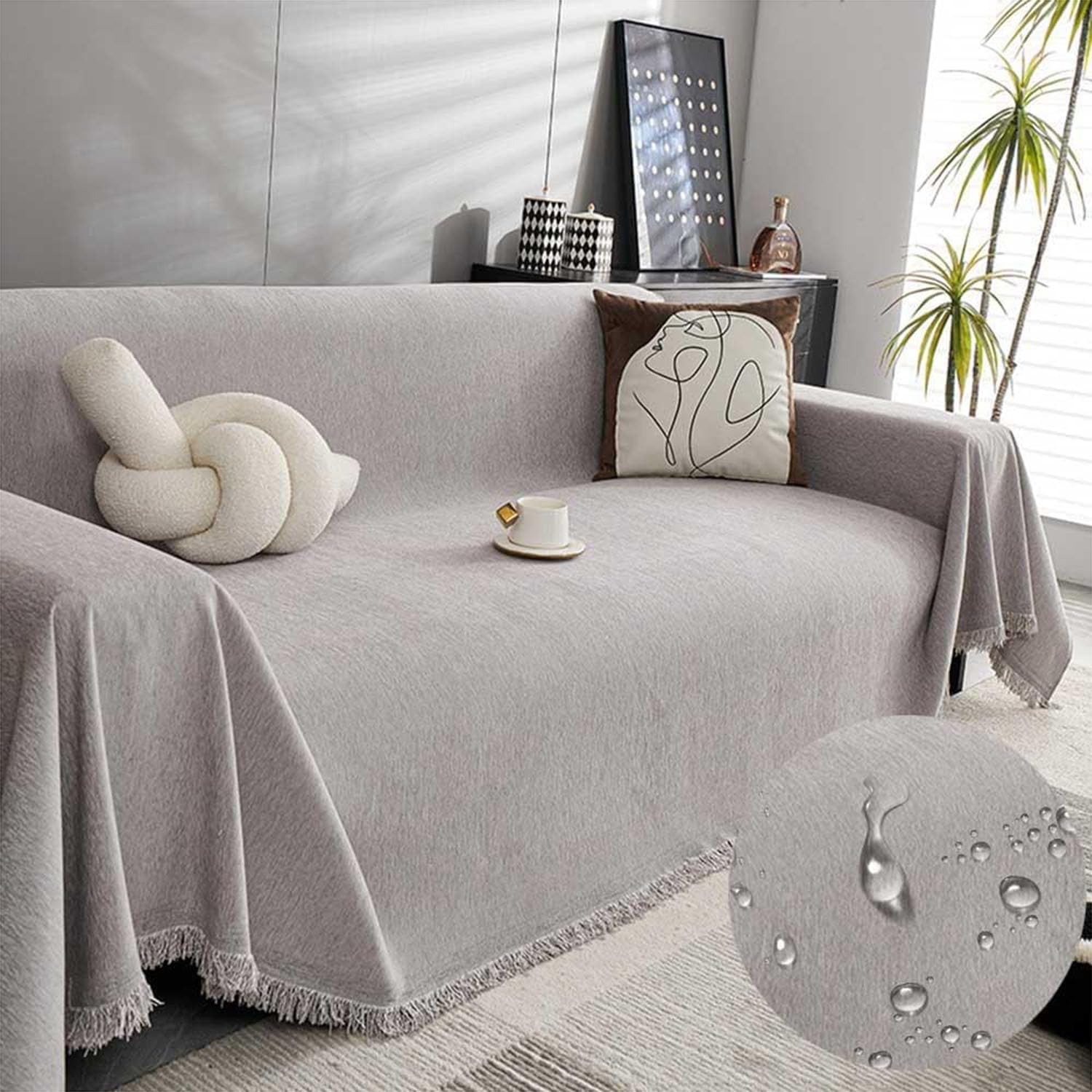 Housse de canapé d'angle en L et U extensible et antidérapante pour salon moderne