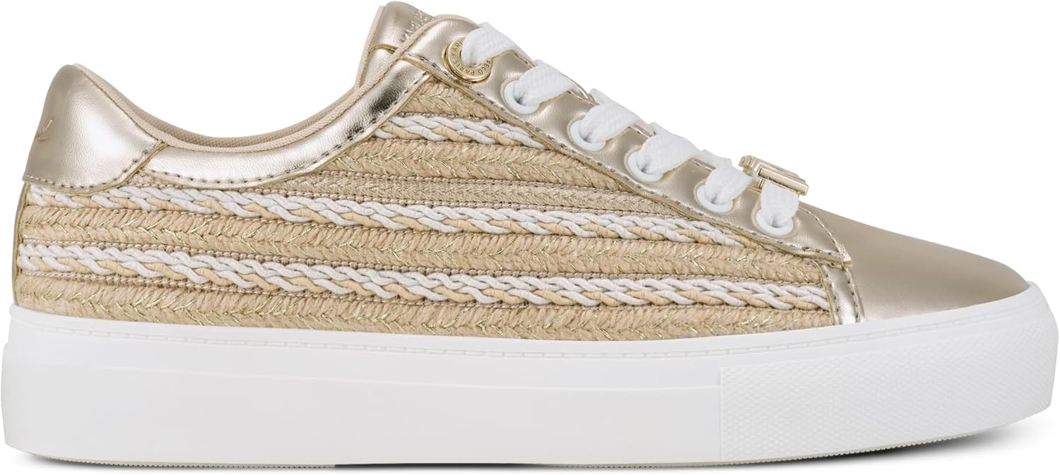 Karl Lagerfeld Women's Cate Lace Up Sneaker with Espadrille Detail