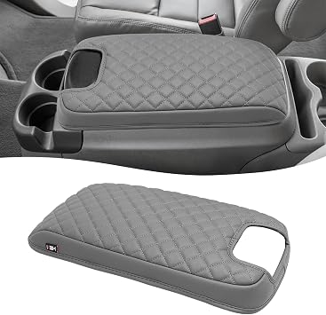 Center Console Armrest Cover for 1999-2007 F250 F350 F450 F550 Super Duty & Ford Excursion, 2000-2008 F650, Arm Rest Covering, Interior Accessories, Anti-scratch, Gray Fits Bucket Seat Console Only