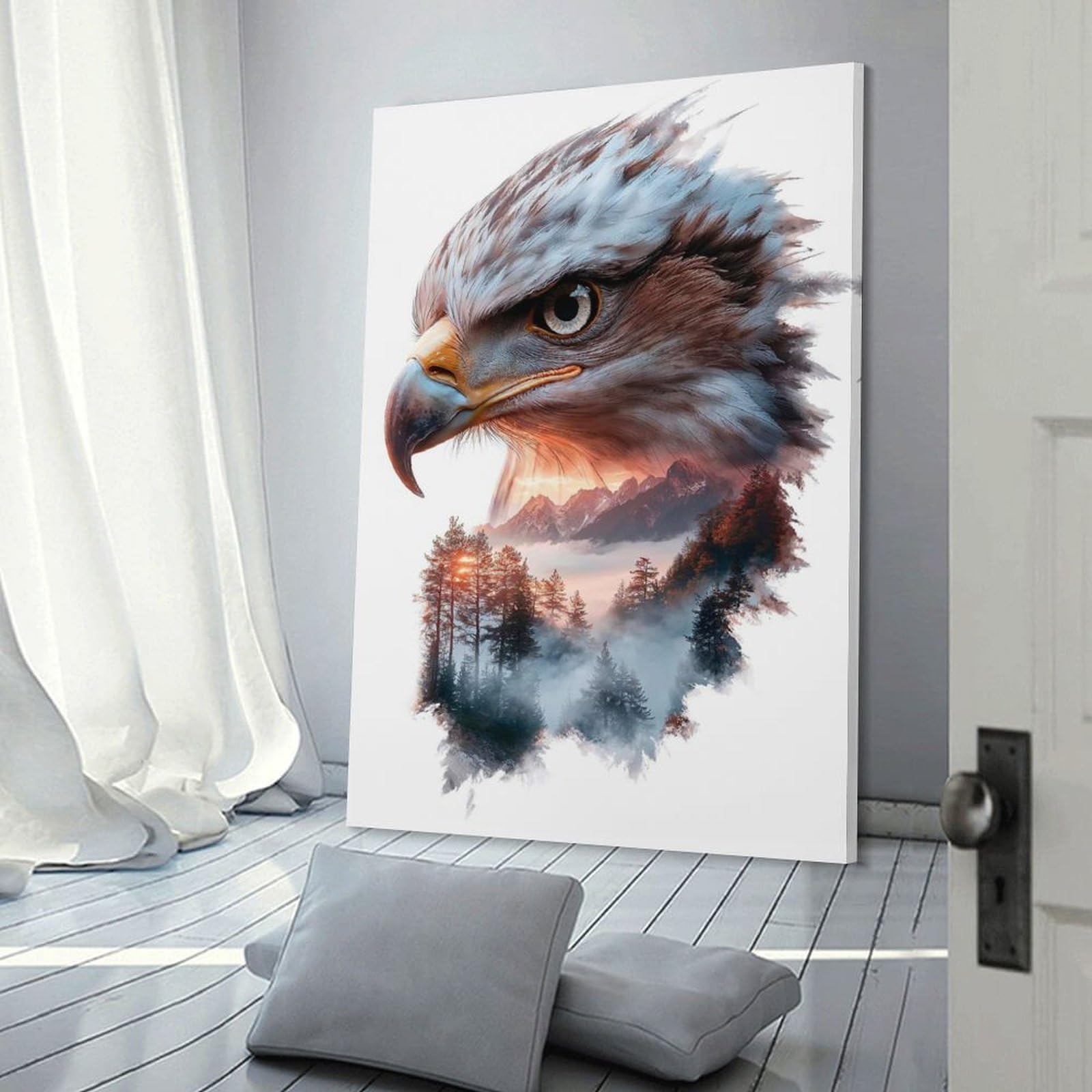 Junmoney Eagle Mountain Landscape Decorative Wall Artwork 16x24inch(40x60cm), for Living Room, Lounge Or Sitting Room, A Home Accent with Warm Character