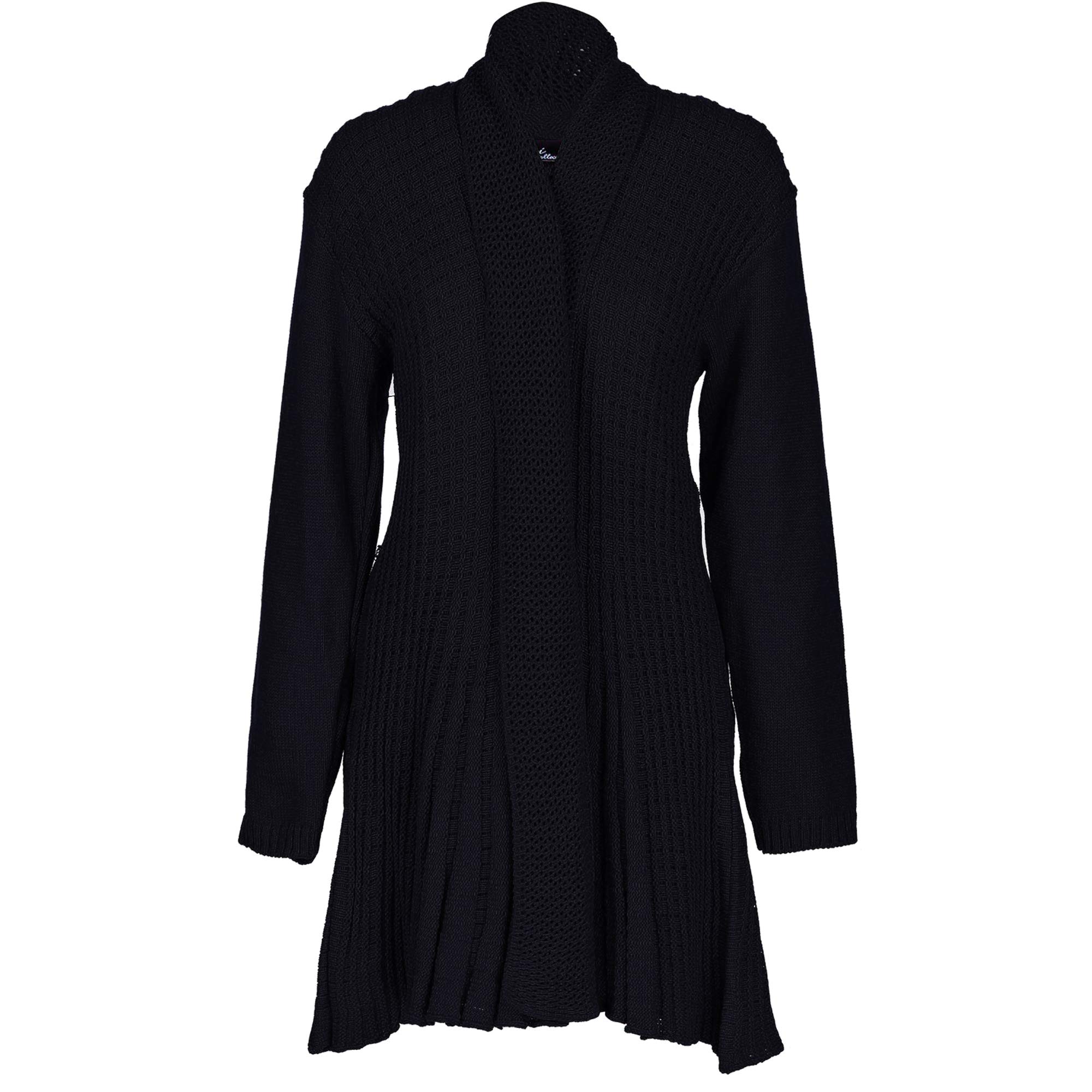 Missmister Women's Navy Long Cardigans For - Plus Size – Crochet Boyfriend Waterfall Cardigan – Chunky Knit Cape Jacket – Open Front, Premium Quality (16-18 Plus, )