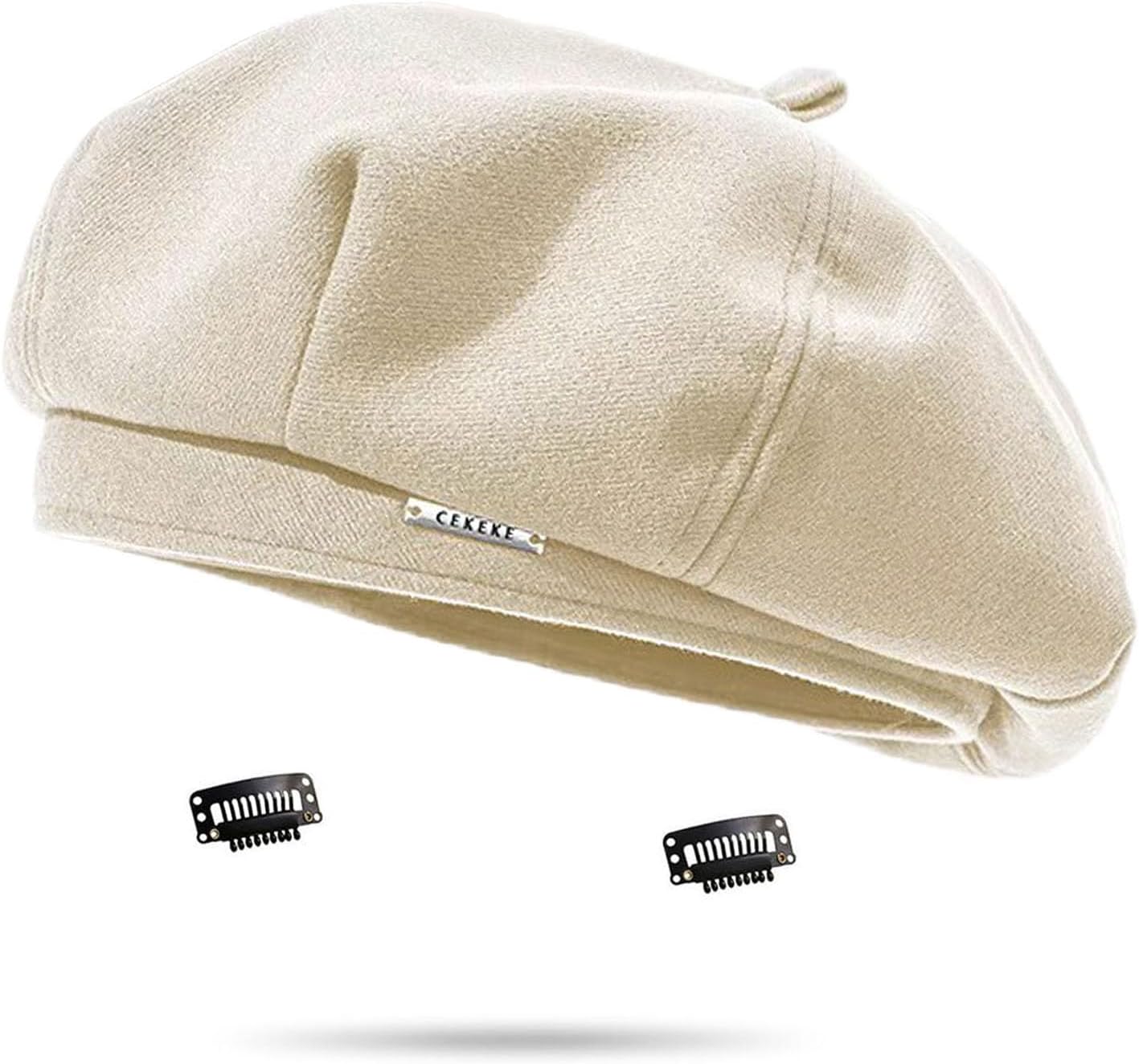 French Beret Hats for Women Beige Beret hat Solid Color Cotton Beret Cap for Womens...