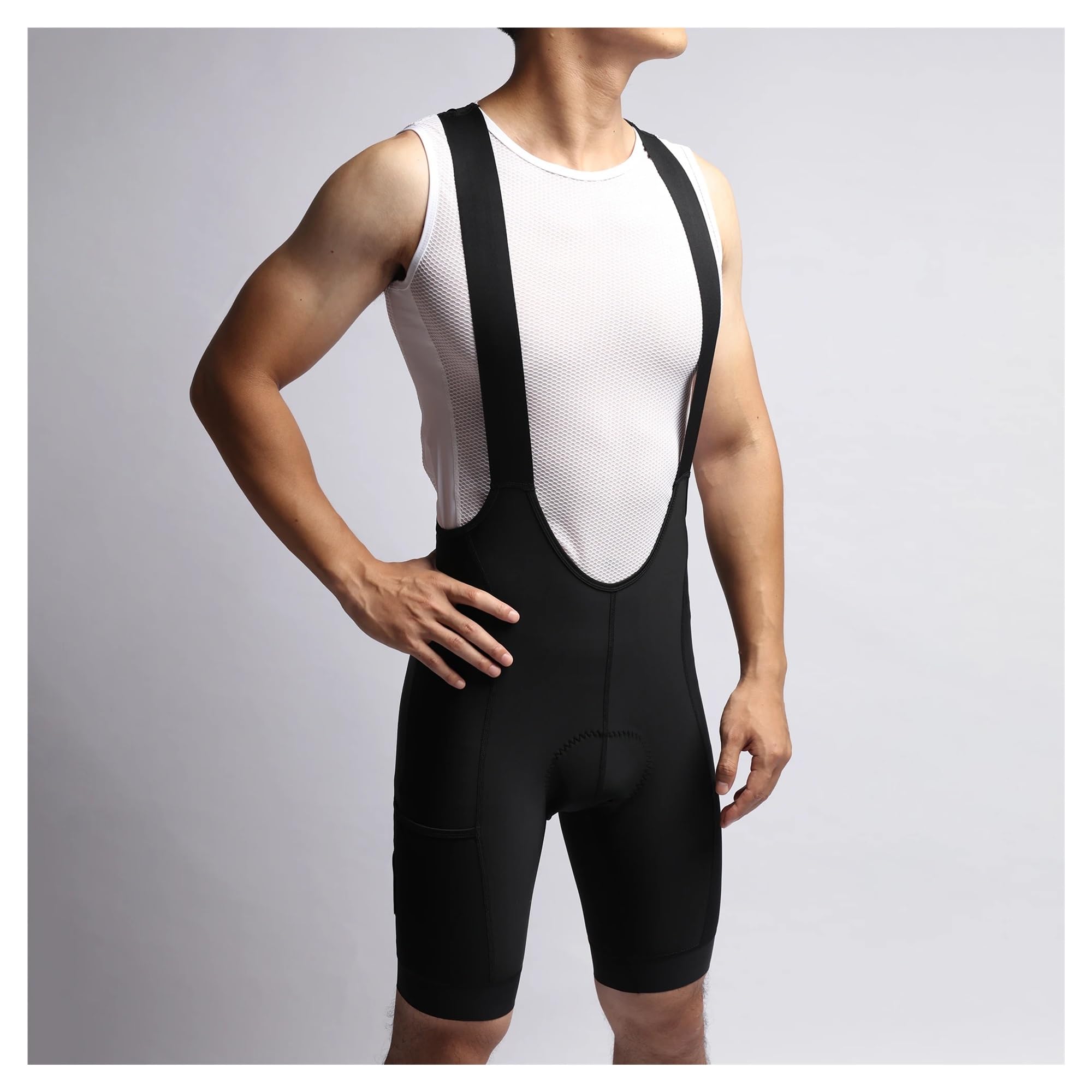 Pantaloncini da Ciclismo Pantaloncini con Bretelle da Ciclismo Estate Uomo 2 Tasche Pantaloni Bicicletta Imbottiti in Gel PRO Mountain Bike Tights Triathlon